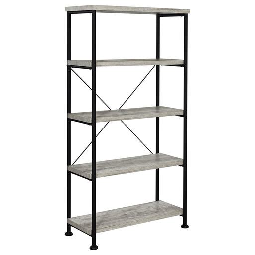 Analiese 4-shelf Bookcase Grey Driftwood - Theo's Factory Direct Mattress & Furniture (Columbus, OH)