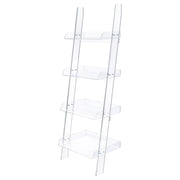 Amaturo 4-shelf Ladder Bookcase Clear - Theo's Factory Direct Mattress & Furniture (Columbus, OH)