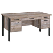 Samson 4-drawer Office Desk Weathered Oak - Theo's Factory Direct Mattress & Furniture (Columbus, OH)