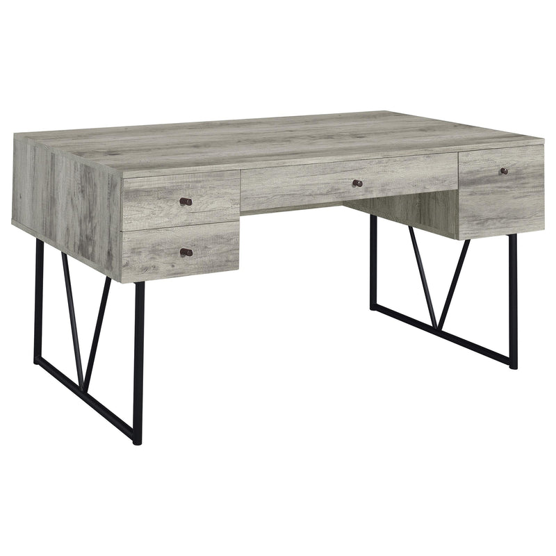 Analiese 4-drawer Writing Desk Grey Driftwood - Theo's Factory Direct Mattress & Furniture (Columbus, OH)