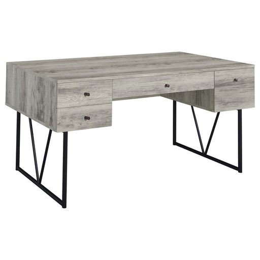 Analiese 4-drawer Writing Desk Grey Driftwood - Theo's Factory Direct Mattress & Furniture (Columbus, OH)