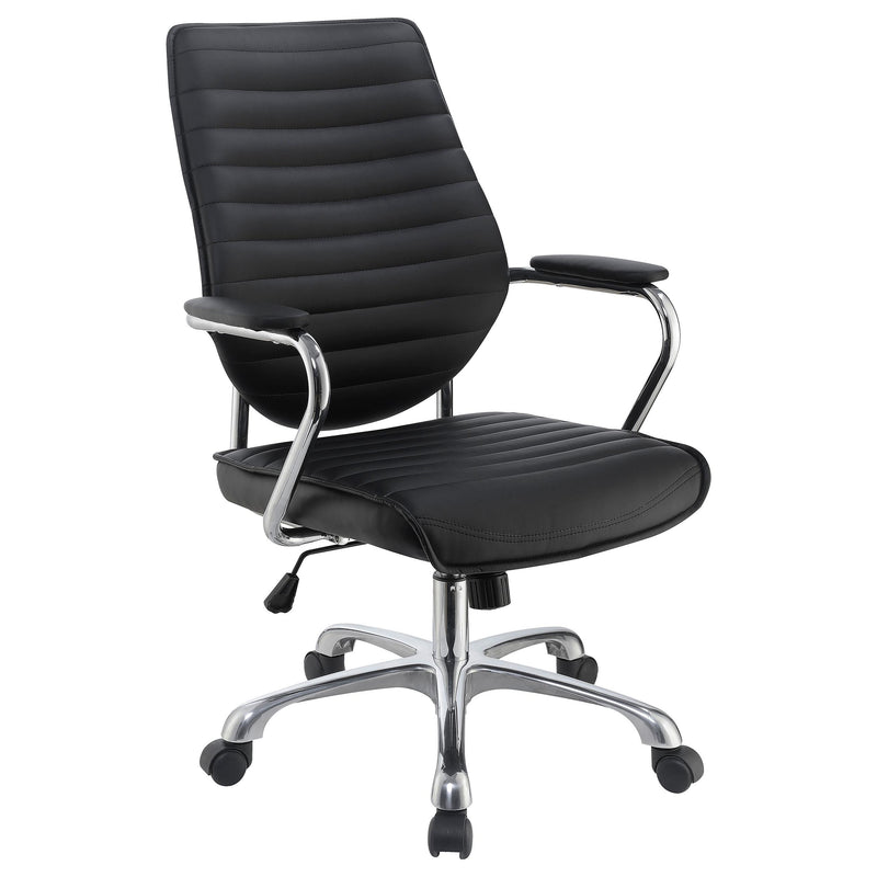 Chase High Back Office Chair Black and Chrome - Theo's Factory Direct Mattress & Furniture (Columbus, OH)