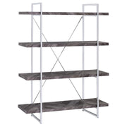 Grimma 4-shelf Bookcase Rustic Grey Herringbone - Theo's Factory Direct Mattress & Furniture (Columbus, OH)
