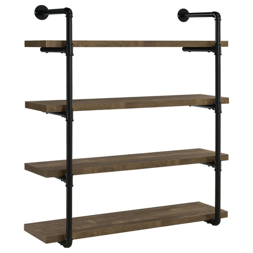Elmcrest 40-inch Wall Shelf Black and Rustic Oak - Theo's Factory Direct Mattress & Furniture (Columbus, OH)