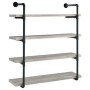 Elmcrest 40-inch Wall Shelf Black and Grey Driftwood - Theo's Factory Direct Mattress & Furniture (Columbus, OH)