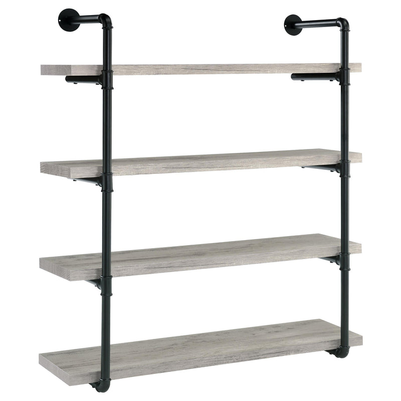 Elmcrest 40-inch Wall Shelf Black and Grey Driftwood - Theo's Factory Direct Mattress & Furniture (Columbus, OH)