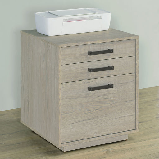Loomis 3-drawer Square File Cabinet Whitewashed Grey - Theo's Factory Direct Mattress & Furniture (Columbus, OH)