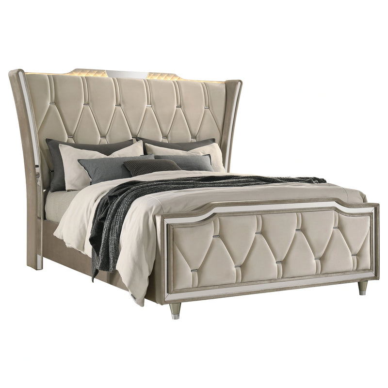 Lorient Wingback Bed with LED Lighting