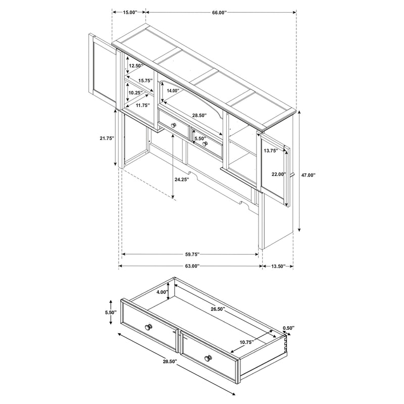 Hartshill Credenza Desk with Hutch - Theo's Factory Direct Mattress & Furniture (Columbus, OH)