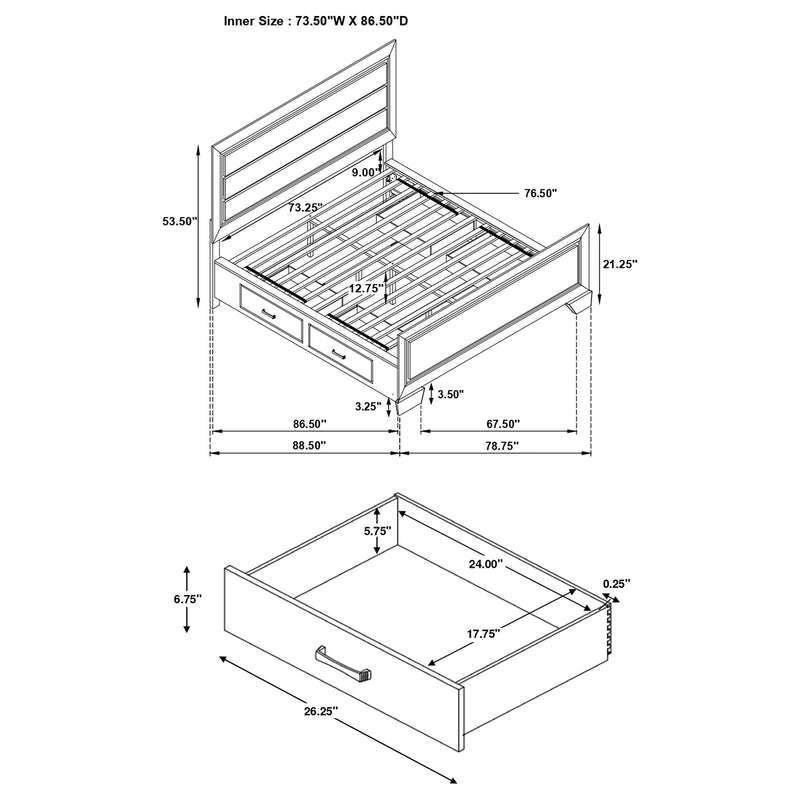 Kauffman Panel Platform Storage Bed