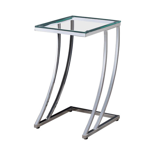 Cayden Rectangular Top Accent Table Chrome and Clear - Theo's Factory Direct Mattress & Furniture (Columbus, OH)