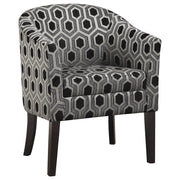 Jansen Hexagon Patterned Accent Chair Grey and Black - Theo's Factory Direct Mattress & Furniture (Columbus, OH)
