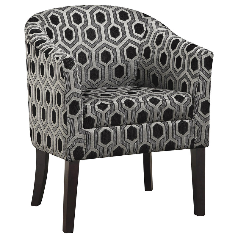 Jansen Hexagon Patterned Accent Chair Grey and Black - Theo's Factory Direct Mattress & Furniture (Columbus, OH)