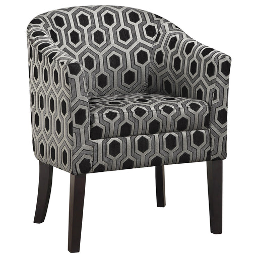 Jansen Hexagon Patterned Accent Chair Grey and Black - Theo's Factory Direct Mattress & Furniture (Columbus, OH)