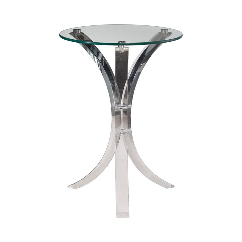 Emmett Round Accent Table Clear - Theo's Factory Direct Mattress & Furniture (Columbus, OH)