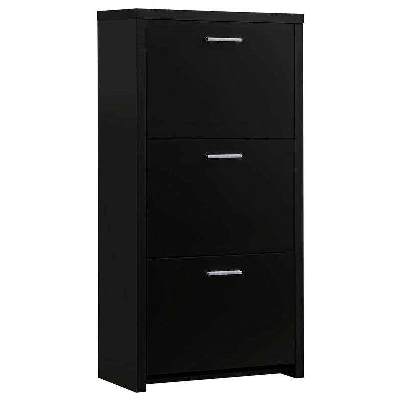 Vivian 3-drawer Shoe Cabinet Black - Theo's Factory Direct Mattress & Furniture (Columbus, OH)