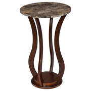 Elton Round Marble Top Accent Table Brown - Theo's Factory Direct Mattress & Furniture (Columbus, OH)