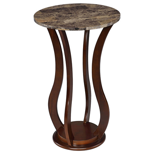 Elton Round Marble Top Accent Table Brown - Theo's Factory Direct Mattress & Furniture (Columbus, OH)
