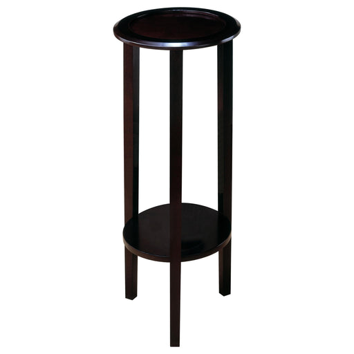 Kirk Round Accent Table with Bottom Shelf Espresso - Theo's Factory Direct Mattress & Furniture (Columbus, OH)