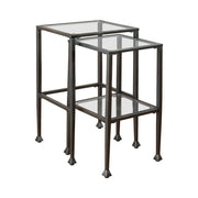 Leilani 2-piece Glass Top Nesting Tables Black - Theo's Factory Direct Mattress & Furniture (Columbus, OH)