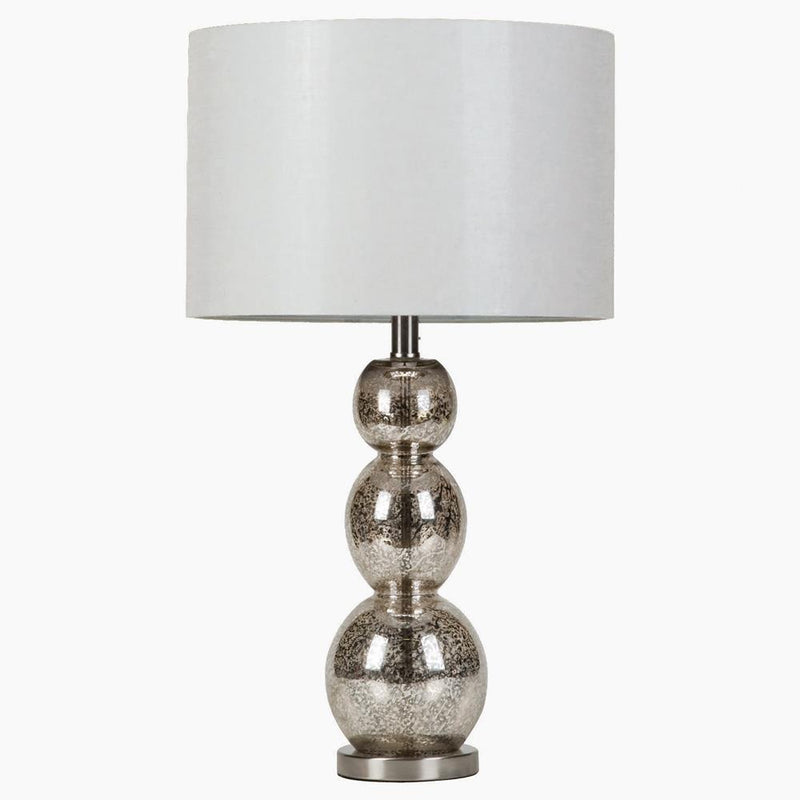 Mineta Drum Shade Table Lamp White and Antique Silver - Theo's Factory Direct Mattress & Furniture (Columbus, OH)