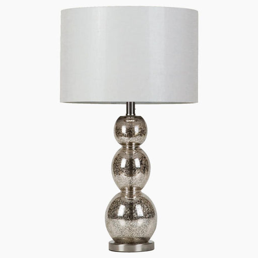 Mineta Drum Shade Table Lamp White and Antique Silver - Theo's Factory Direct Mattress & Furniture (Columbus, OH)