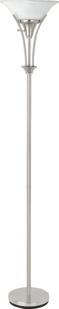 Archie Floor Lamp with Frosted Ribbed Shade Brushed Steel - Theo's Factory Direct Mattress & Furniture (Columbus, OH)