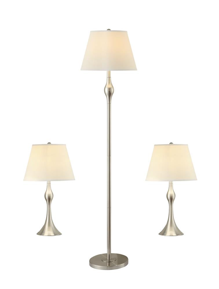 Griffin 3-piece Slender Lamp Set Brushed Nickel - Theo's Factory Direct Mattress & Furniture (Columbus, OH)