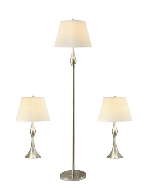 Griffin 3-piece Slender Lamp Set Brushed Nickel - Theo's Factory Direct Mattress & Furniture (Columbus, OH)