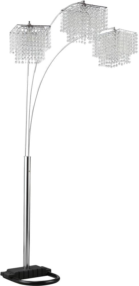 Miriam Crystal Drop Shade Floor Lamp Chrome - Theo's Factory Direct Mattress & Furniture (Columbus, OH)