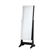 Cortez Storage Jewelry Cheval Mirror Black - Theo's Factory Direct Mattress & Furniture (Columbus, OH)