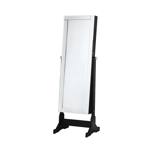 Cortez Storage Jewelry Cheval Mirror Black - Theo's Factory Direct Mattress & Furniture (Columbus, OH)