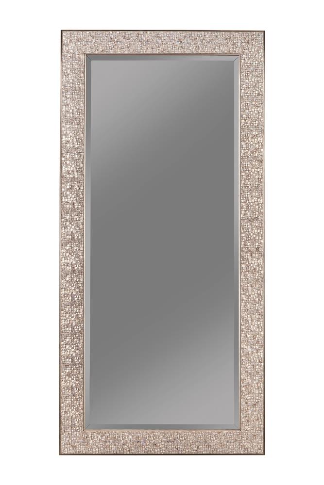 Rollins Rectangular Floor Mirror Silver Sparkle - Theo's Factory Direct Mattress & Furniture (Columbus, OH)