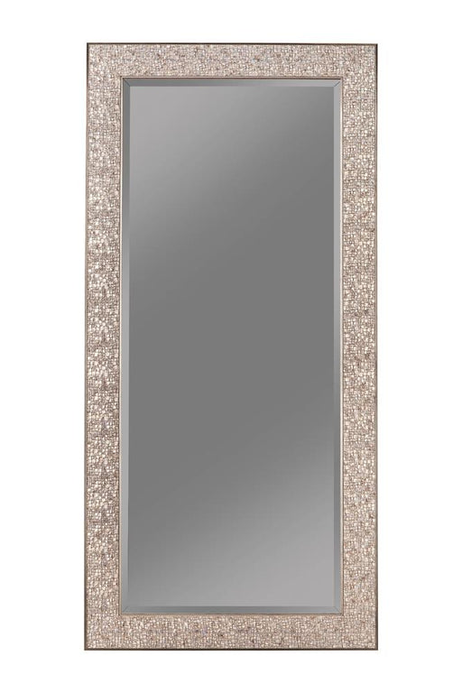 Rollins Rectangular Floor Mirror Silver Sparkle - Theo's Factory Direct Mattress & Furniture (Columbus, OH)