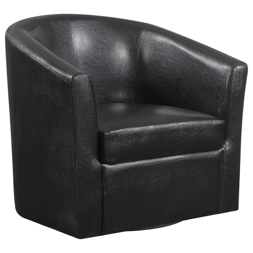 Turner Upholstery Sloped Arm Accent Swivel Chair Dark Brown - Theo's Factory Direct Mattress & Furniture (Columbus, OH)