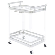 Jefferson 2-tier Glass Serving Cart Clear - Theo's Factory Direct Mattress & Furniture (Columbus, OH)