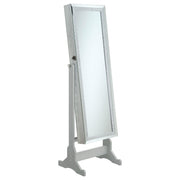 Elle Jewelry Cheval Mirror with Crytal Trim Silver - Theo's Factory Direct Mattress & Furniture (Columbus, OH)