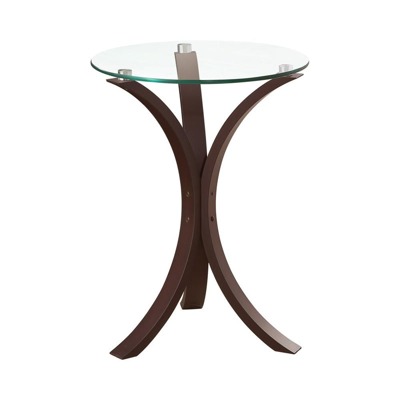 Edgar Round Accent Table Cappuccino - Theo's Factory Direct Mattress & Furniture (Columbus, OH)