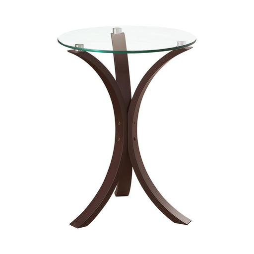 Edgar Round Accent Table Cappuccino - Theo's Factory Direct Mattress & Furniture (Columbus, OH)