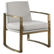 Cory Concave Metal Arm Accent Chair Cream and Bronze - Theo's Factory Direct Mattress & Furniture (Columbus, OH)