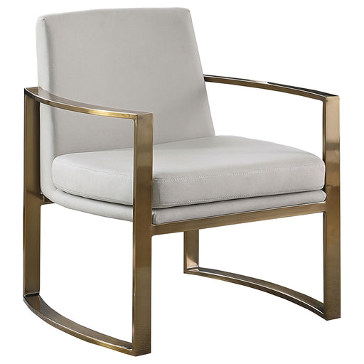 Cory Concave Metal Arm Accent Chair Cream and Bronze - Theo's Factory Direct Mattress & Furniture (Columbus, OH)