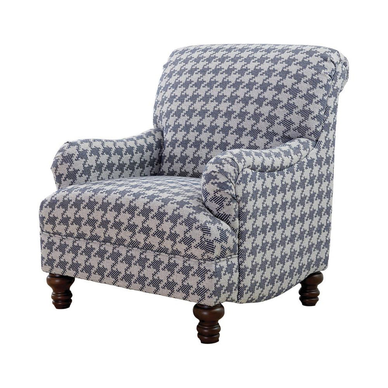 Glenn Recessed Arms Accent Chair Blue - Theo's Factory Direct Mattress & Furniture (Columbus, OH)