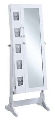 Doyle Jewelry Cheval Mirror with Picture Frames White - Theo's Factory Direct Mattress & Furniture (Columbus, OH)