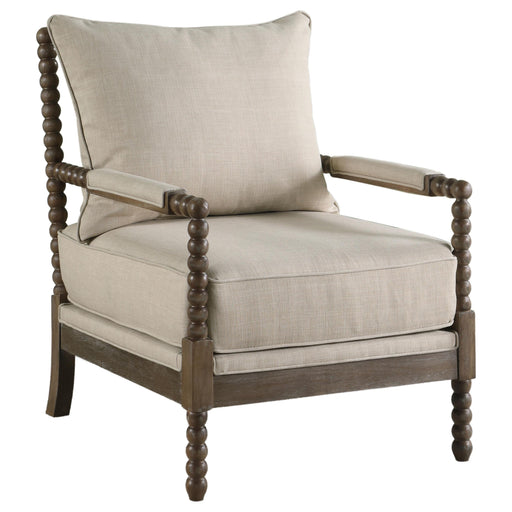 Blanchett Cushion Back Accent Chair Beige and Natural - Theo's Factory Direct Mattress & Furniture (Columbus, OH)