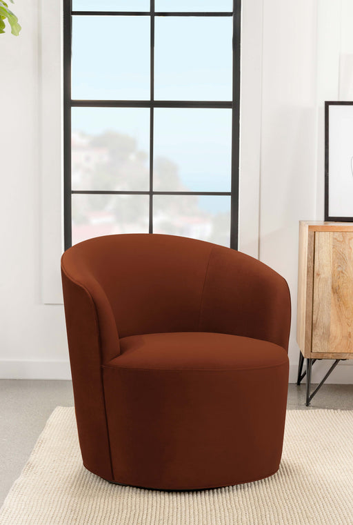 Joyce Sloped Arms Swivel Chair Burnt Orange - Theo's Factory Direct Mattress & Furniture (Columbus, OH)