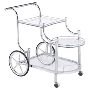 Sarandon 3-tier Serving Cart Chrome and Clear - Theo's Factory Direct Mattress & Furniture (Columbus, OH)