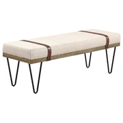 Austin Upholstered Bench Beige and Black - Theo's Factory Direct Mattress & Furniture (Columbus, OH)