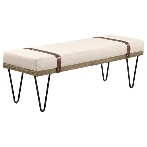 Austin Upholstered Bench Beige and Black - Theo's Factory Direct Mattress & Furniture (Columbus, OH)