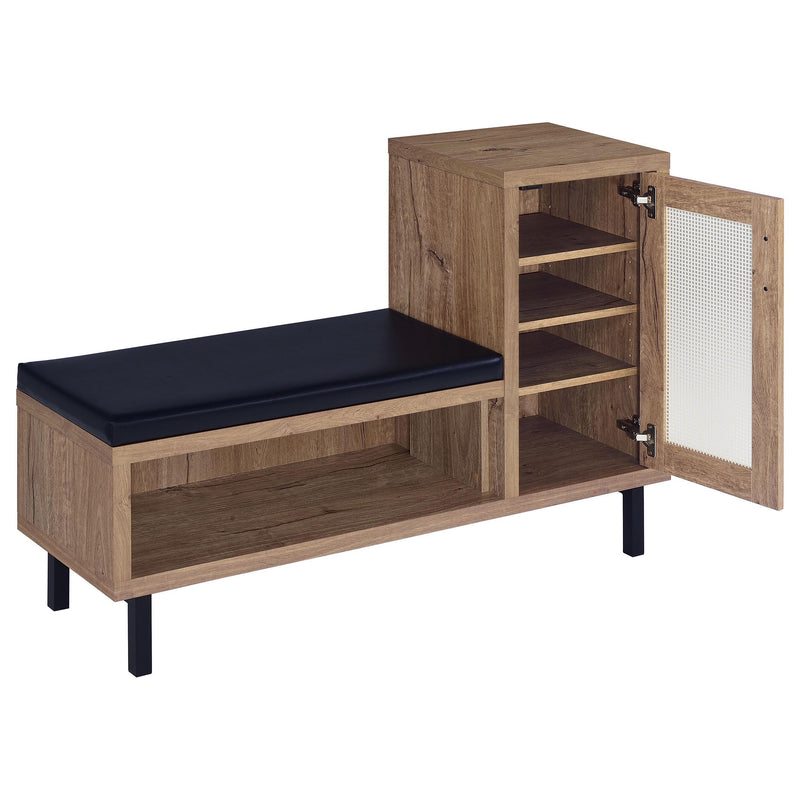 Teller 1-door Entryway Shoe Storage Cabinet Natural Oak - Theo's Factory Direct Mattress & Furniture (Columbus, OH)