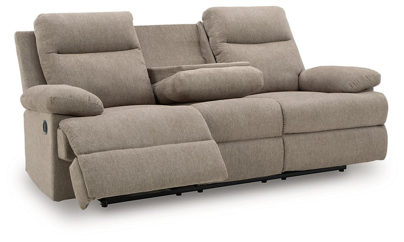 Side-Swipe Reclining Sofa with Drop Down Table - Theo's Factory Direct Mattress & Furniture (Columbus, OH)